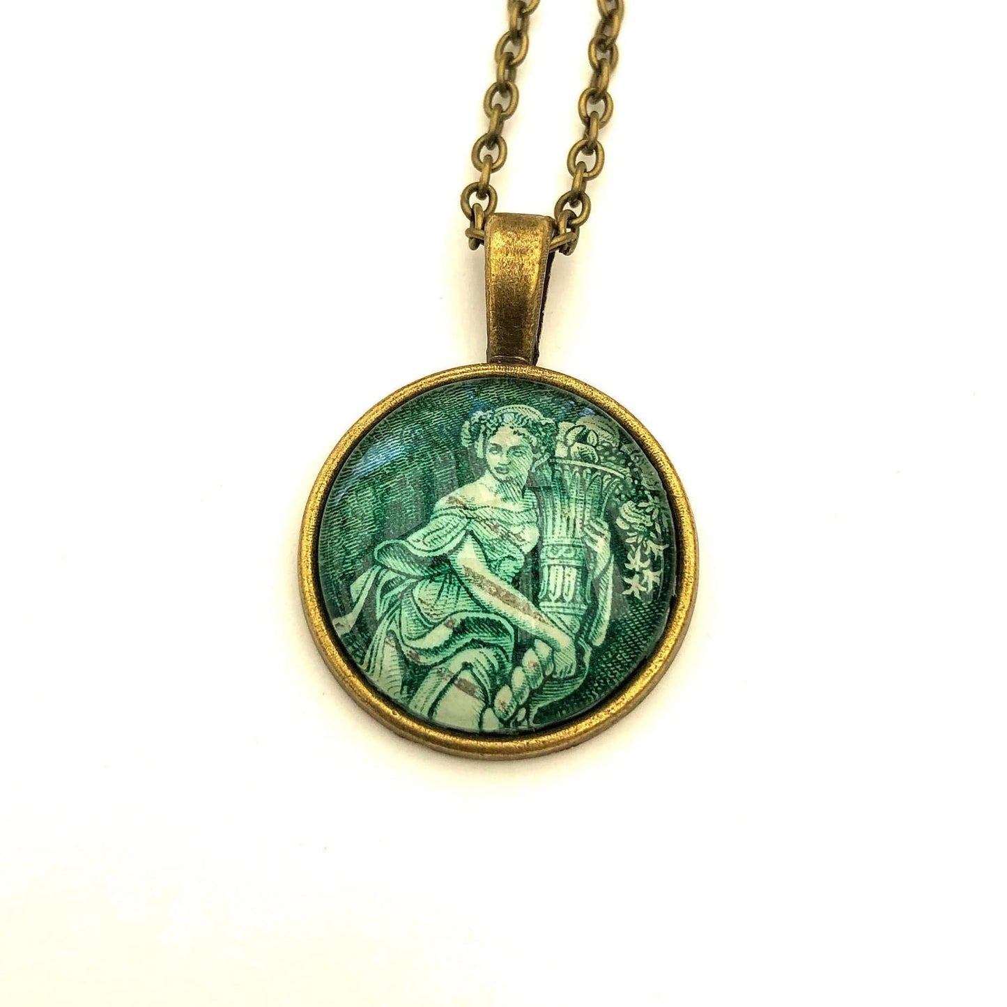 Postage Stamp Necklace - 1958 USA Gardening and Horticulture