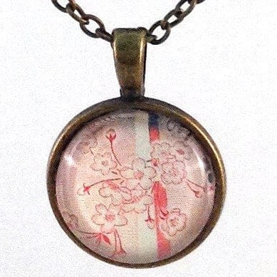 Postage Stamp Necklace - 1960 USA Cherry Blossom