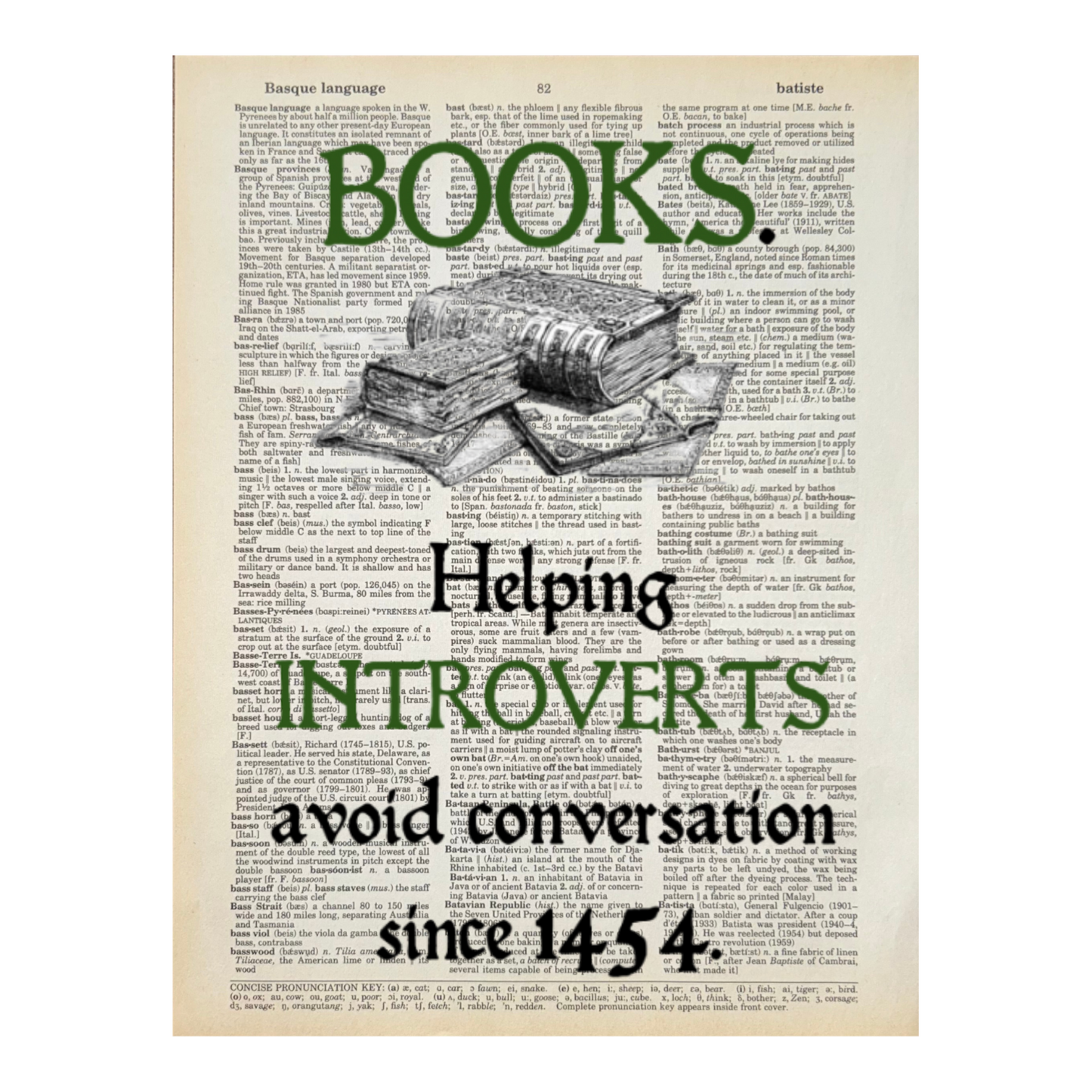 Vintage Book Page Print - Helping Introverts