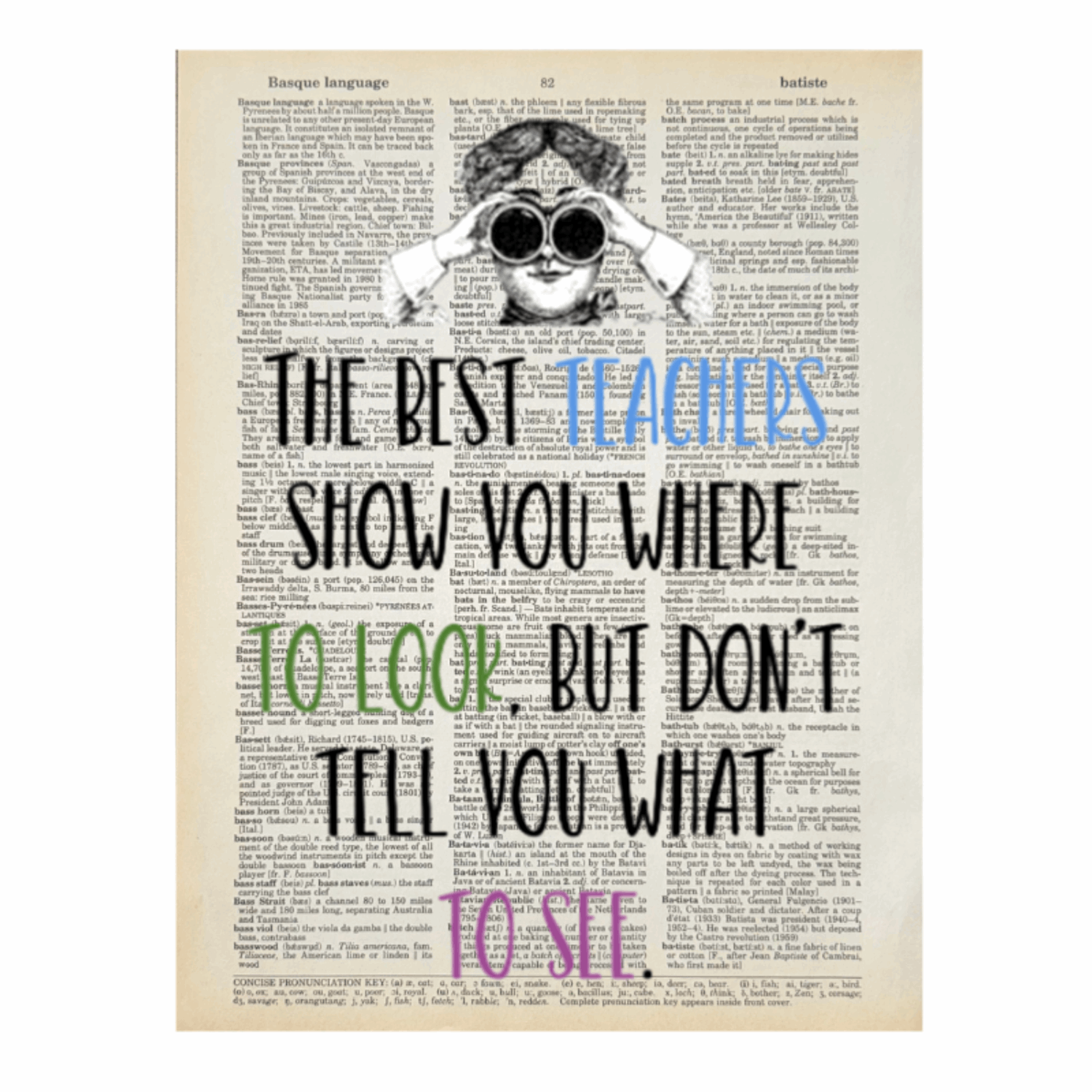 Vintage Book Page Print - The Best Teachers (059)