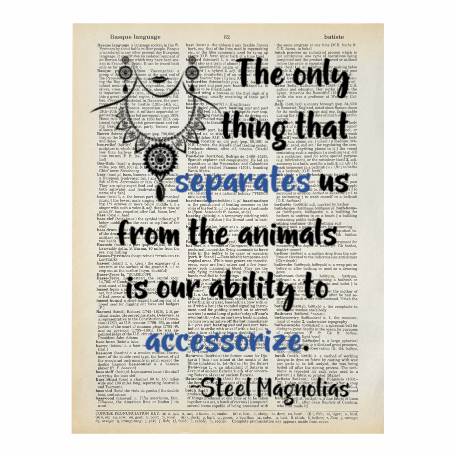 Vintage Book Page Print - Our Ability to Accessorize (053)