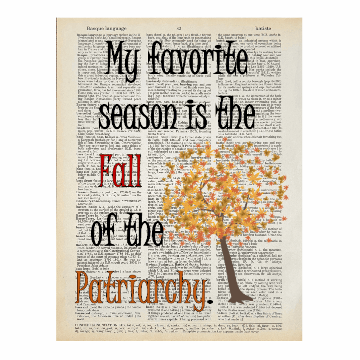 Vintage Book Page Print - My Favorite Season