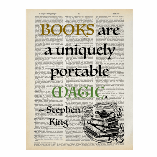 Vintage Book Page Print - Books Are ... Magic (049)