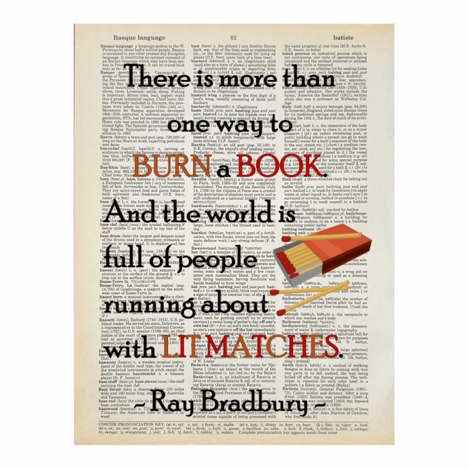 Vintage Book Page Print - More Than One Way to Burn a Book (047)