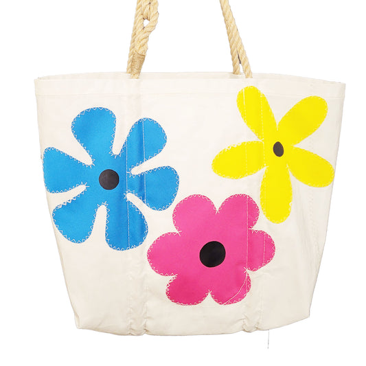 Sailcloth Medium Tote Bag - Flowers