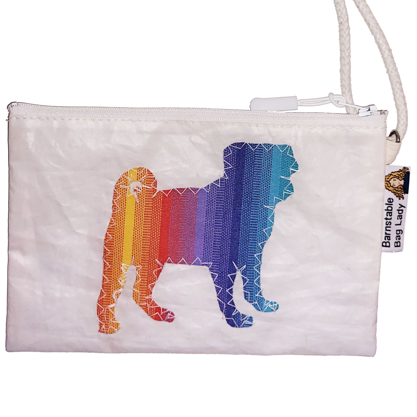 Sailcloth Wristlet - Rainbow Pug