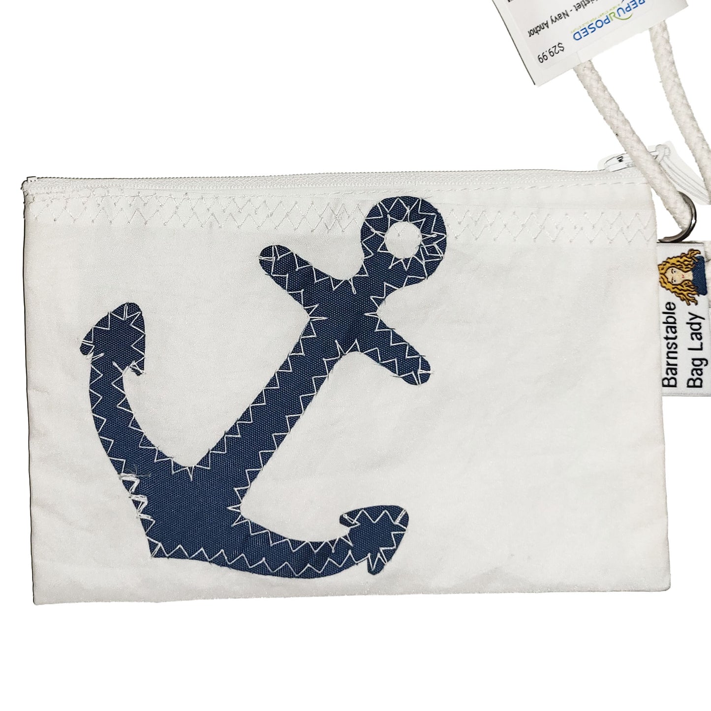 Sailcloth Wristlet - Navy Anchor