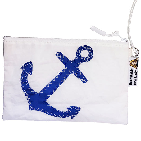 Sailcloth Wristlet - Blue Anchor 2