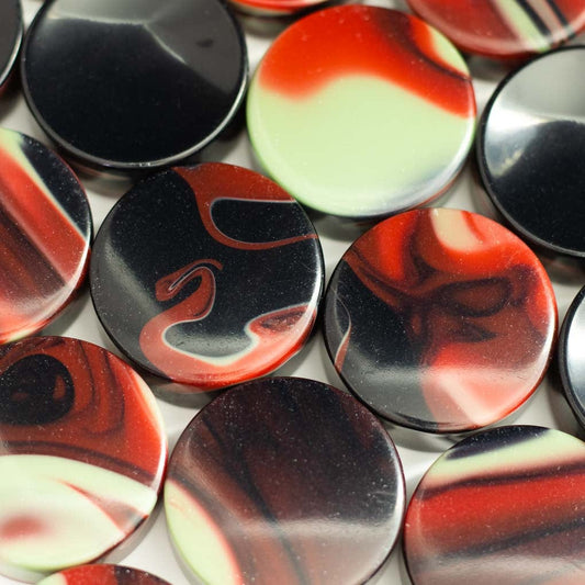 Bowlerite Worry Stone - Betelgeuse (black/red/teal)