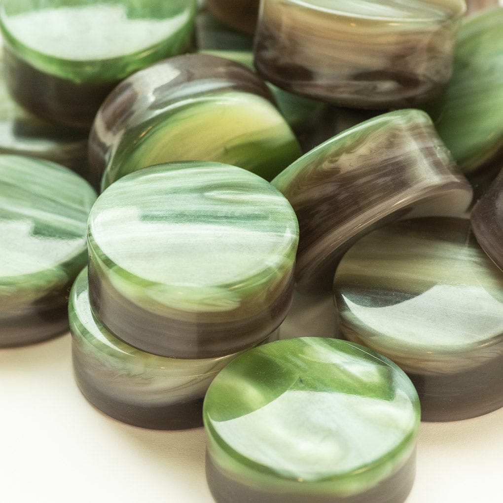 Bowlerite Worry Stone - Gregg (green/gray/brown swirl)