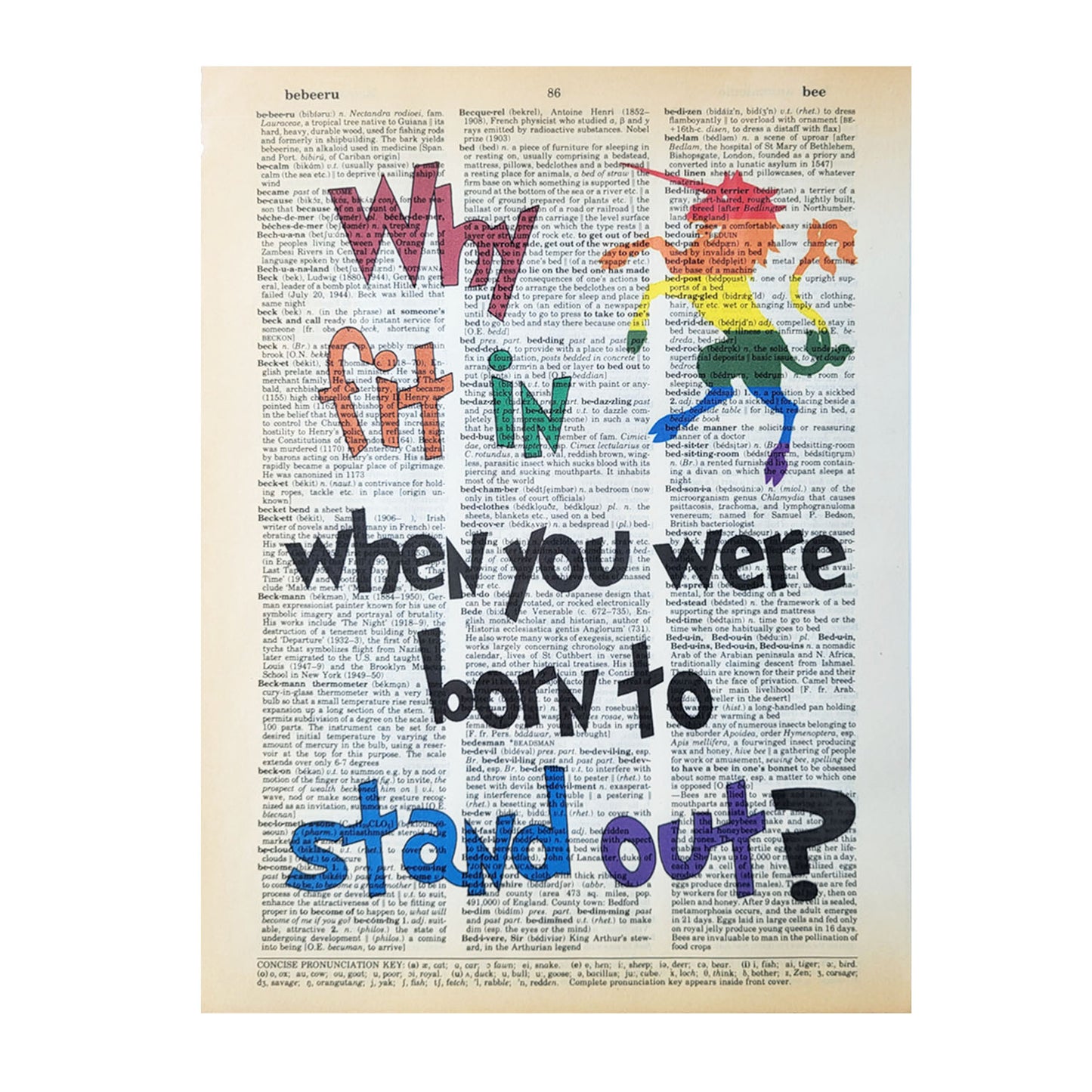 Vintage Book Page Print - Why Fit In...?