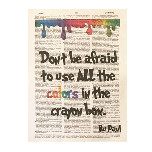 Vintage Book Page Print - Use All the Colors