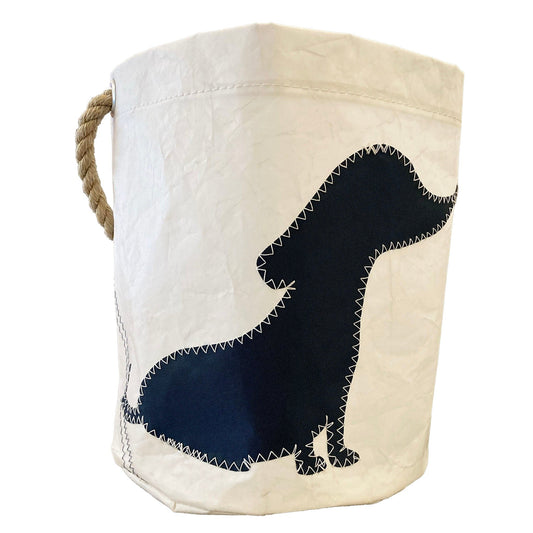 Sailcloth Bucket Bag - Black Dachshund 2