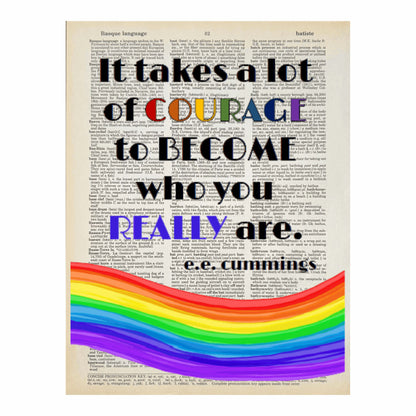 Vintage Book Page Print - Courage to Become Who You Really Are