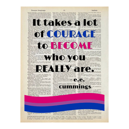 Vintage Book Page Print - Courage to Become Who You Really Are