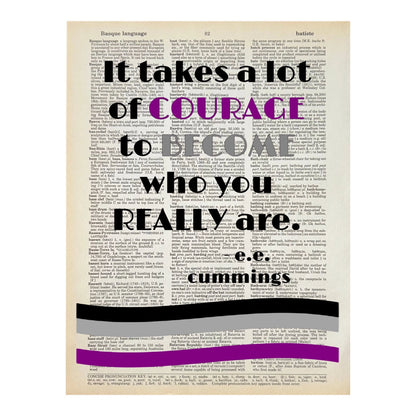 Vintage Book Page Print - Courage to Become Who You Really Are