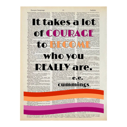 Vintage Book Page Print - Courage to Become Who You Really Are
