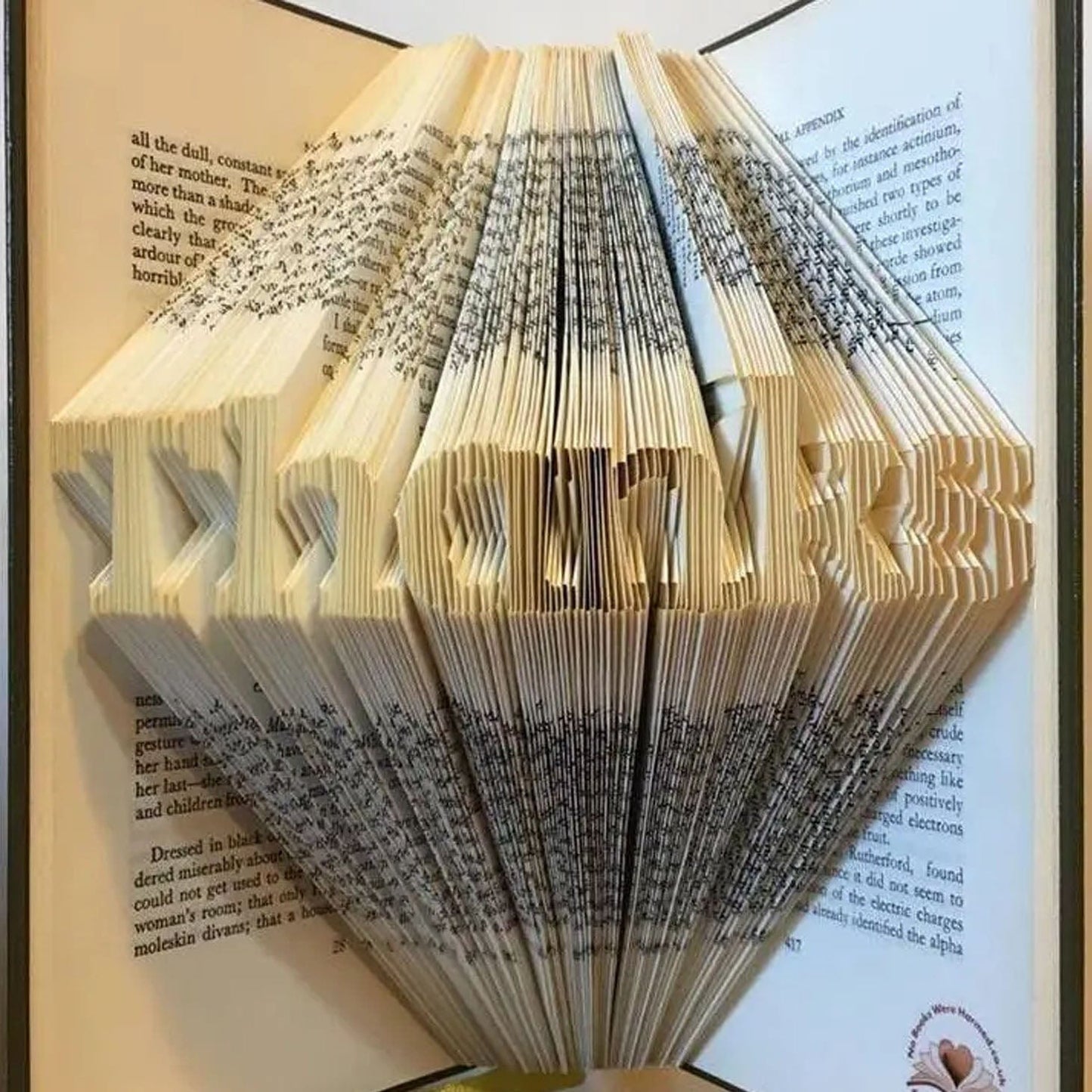 Folded Book Art - Thanks