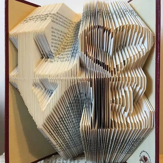 Folded Book Art - Love Square Open Heart