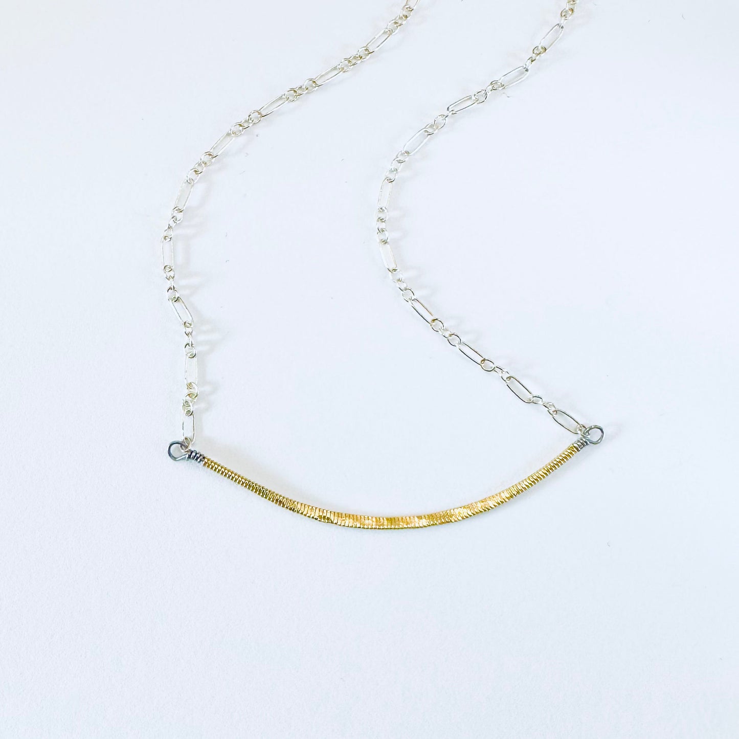 Guitar String Hammered Bar Necklace