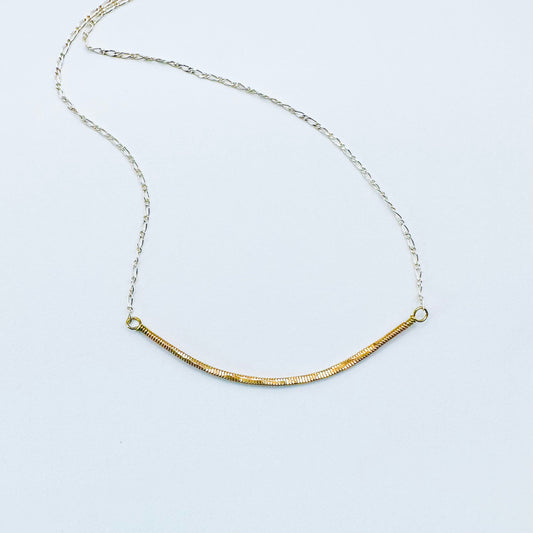 Guitar String Hammered Bar Necklace