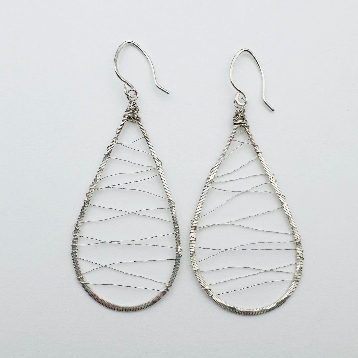 Guitar String Teardrops with Web Earrings