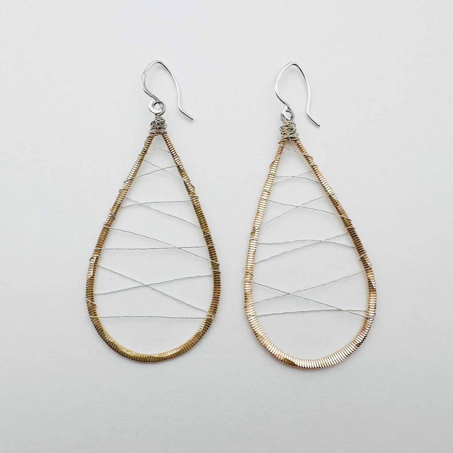 Guitar String Teardrops with Web Earrings