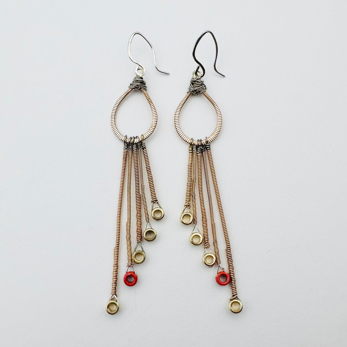 Guitar String Drop with String Ends Earrings