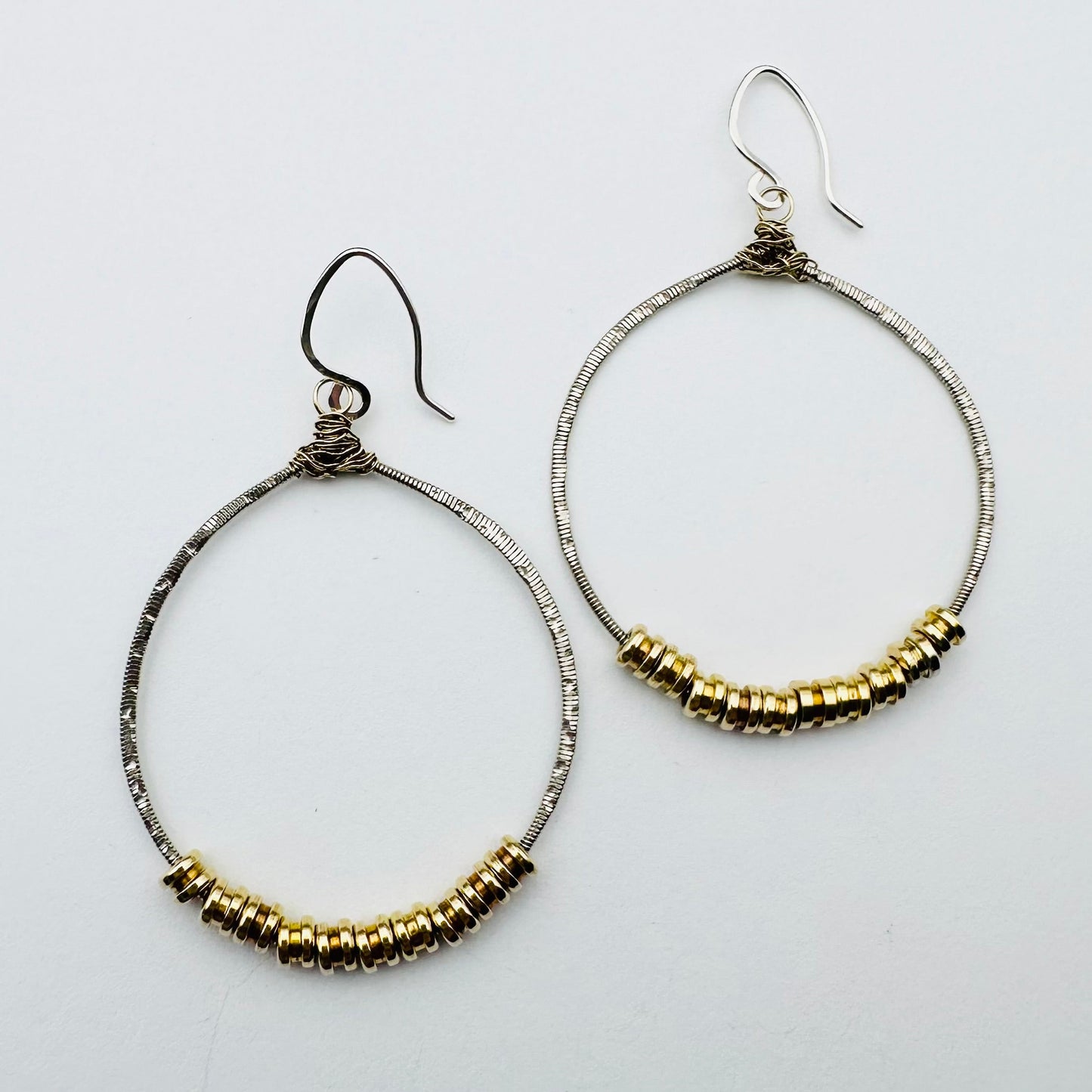 Guitar String Circle with Ball Ends Earrings