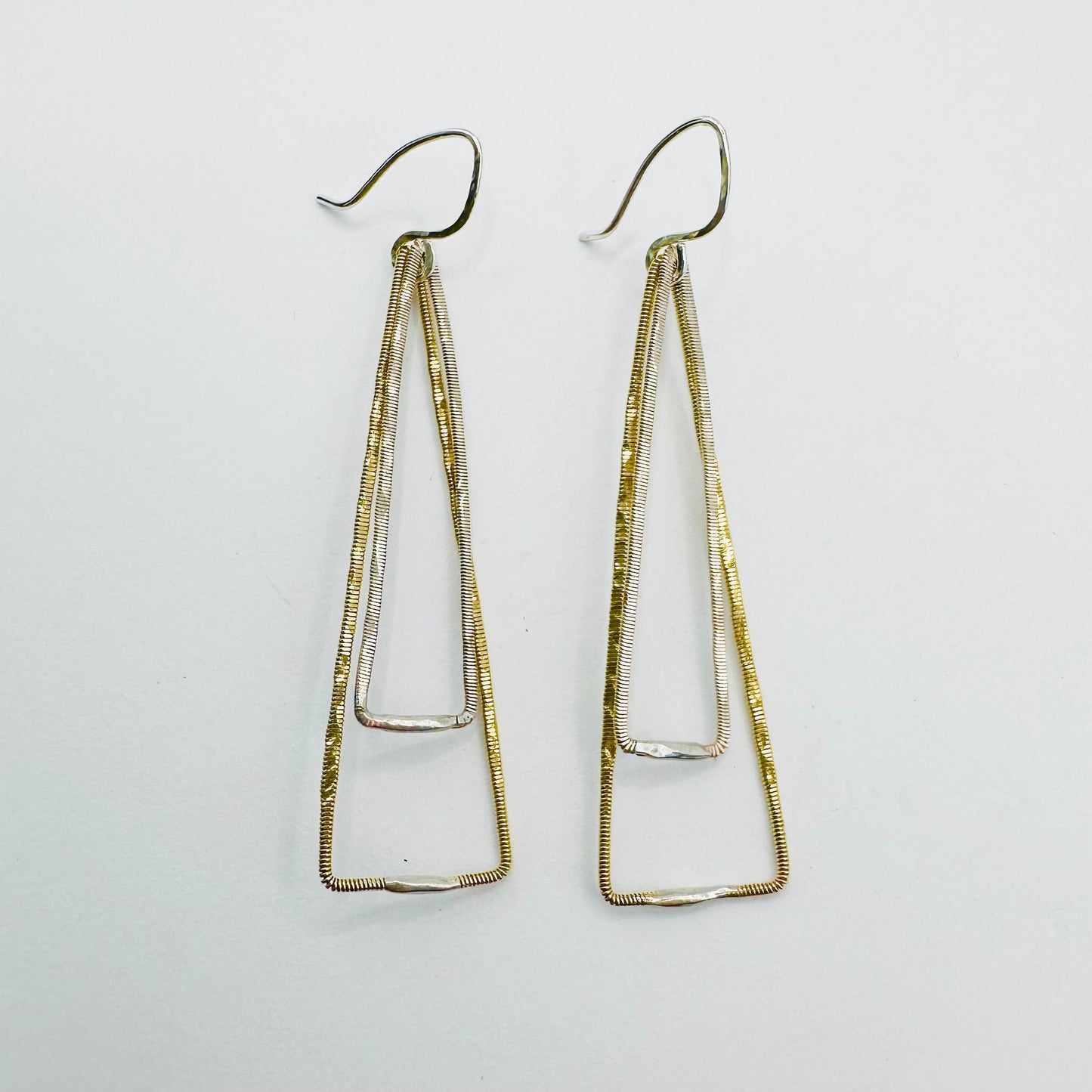 Guitar String Long Triangle Earrings