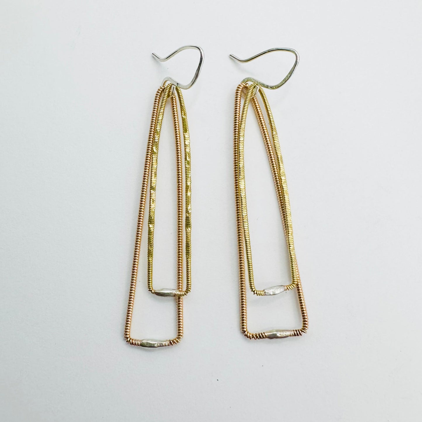 Guitar String Long Triangle Earrings