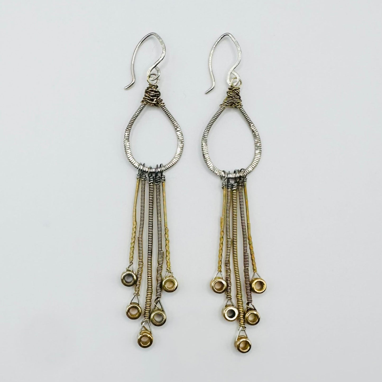 Guitar String Drop with String Ends Earrings