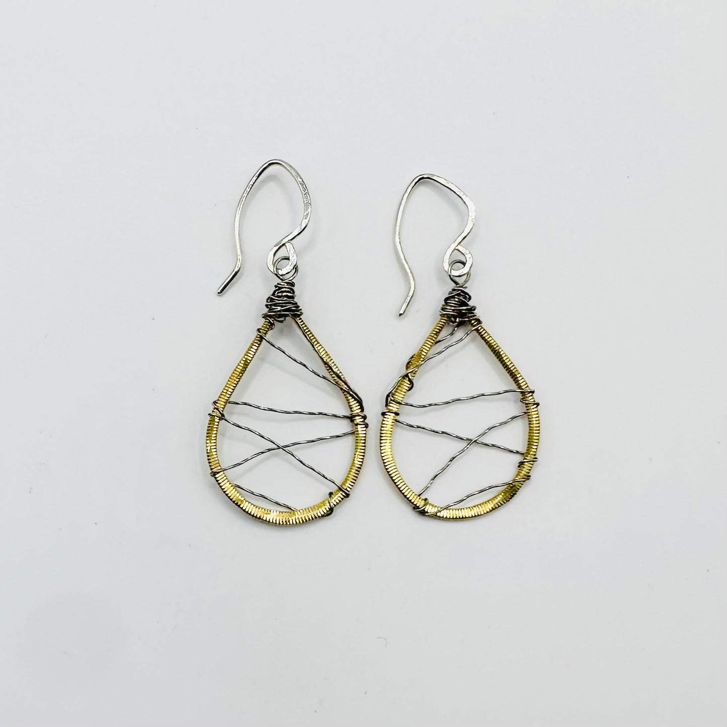 Guitar String Teardrops with Web Earrings