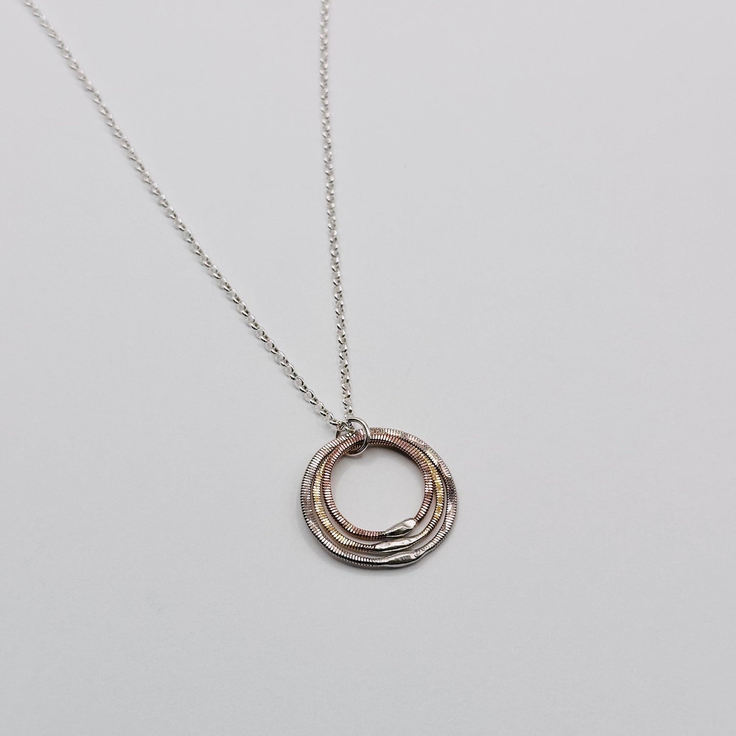 Guitar String Triple Circle Necklace