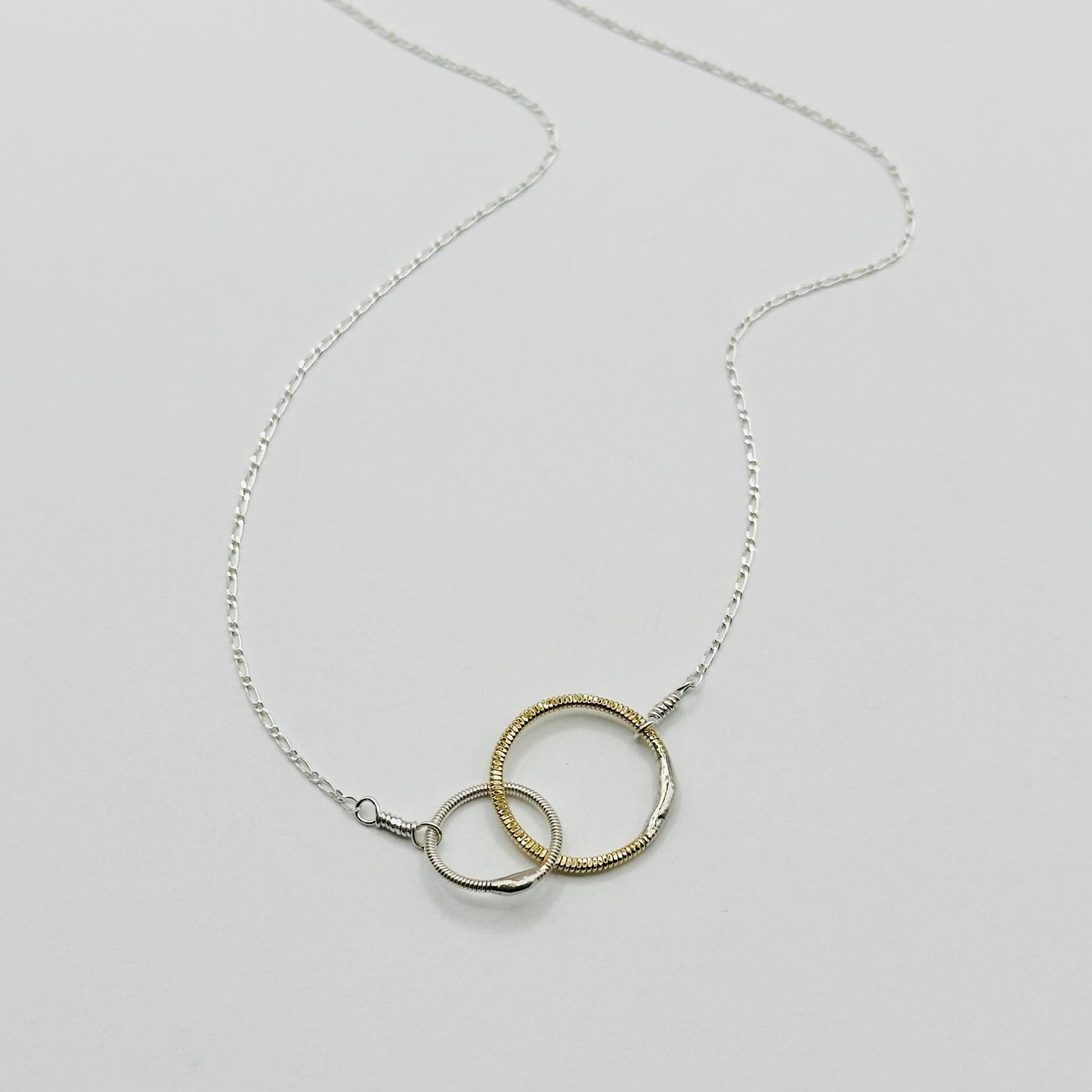 Guitar String Two Circle Necklace