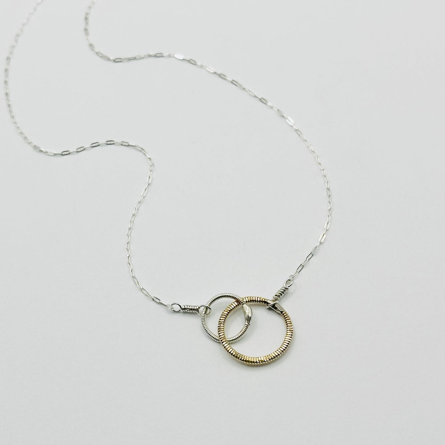 Guitar String Two Circle Necklace