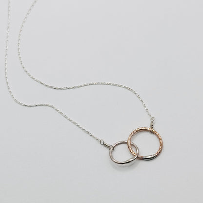 Guitar String Two Circle Necklace