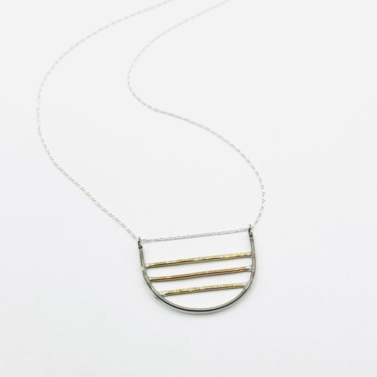 Guitar String U-Shape with Accents Necklace