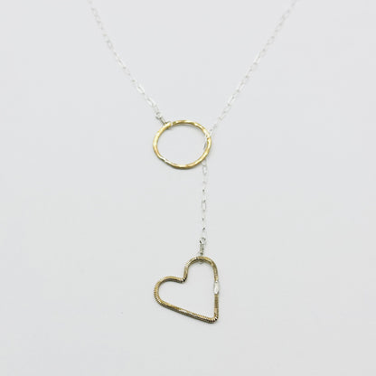 Guitar String Lariat Necklace - Heart