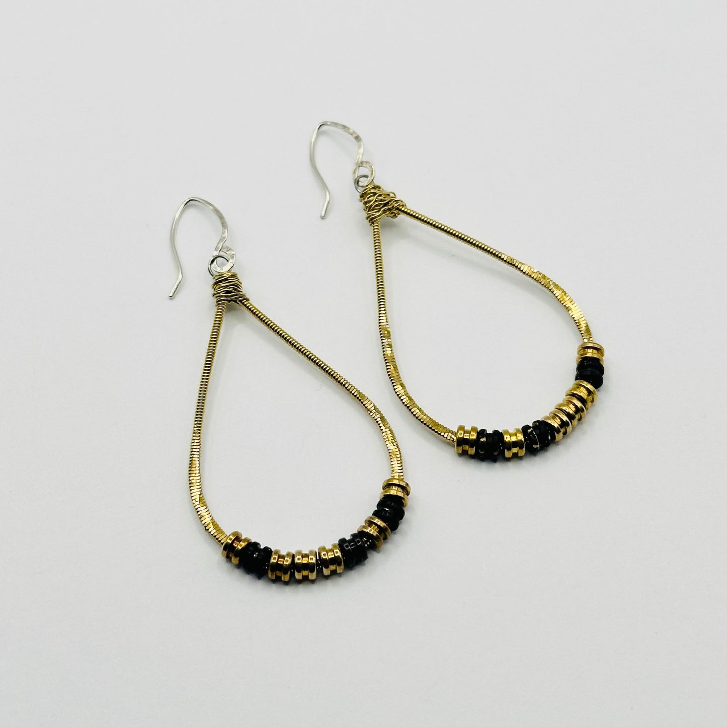 Guitar String Tear Drop with Ball Ends Earrings