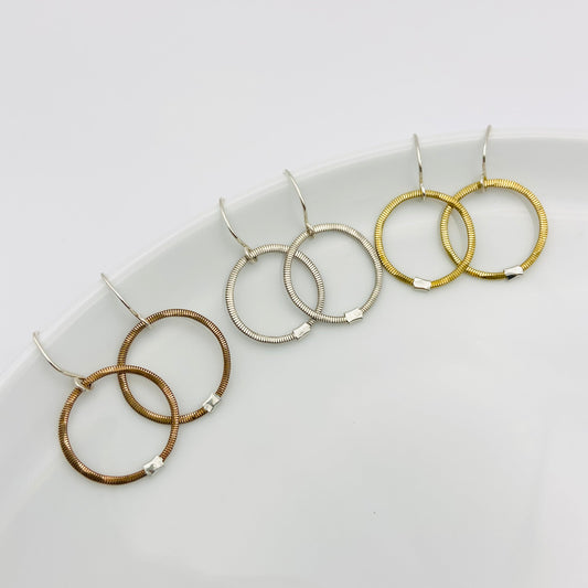 Guitar String Circle Earrings