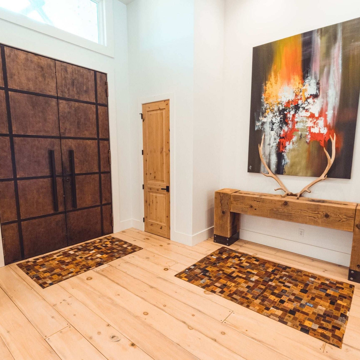 Leather Jean Patch Floor Rugs