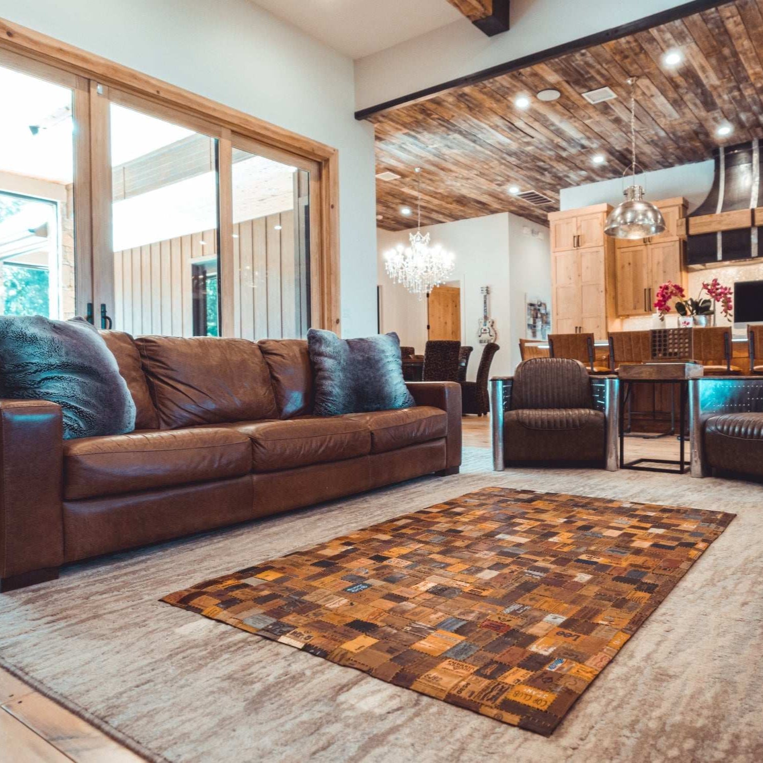 Leather Jean Patch Floor Rugs