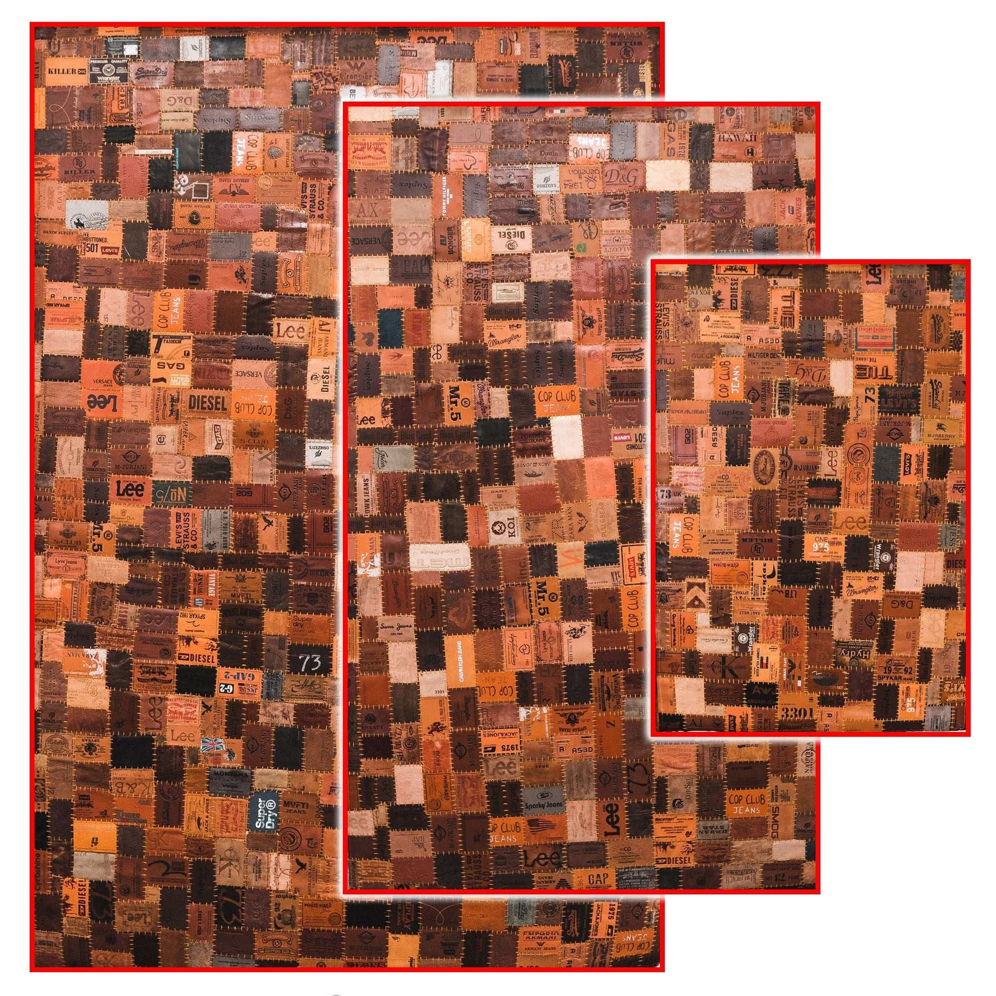 Leather Jean Patch Floor Rugs