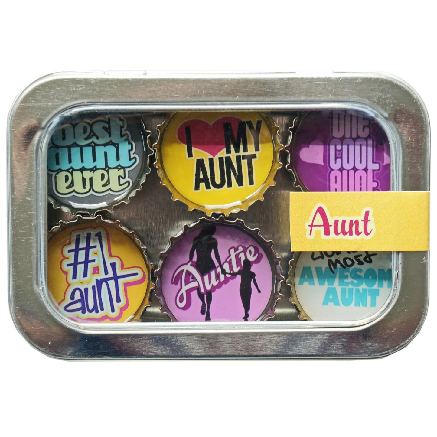 Bottle Cap Magnets - Aunt