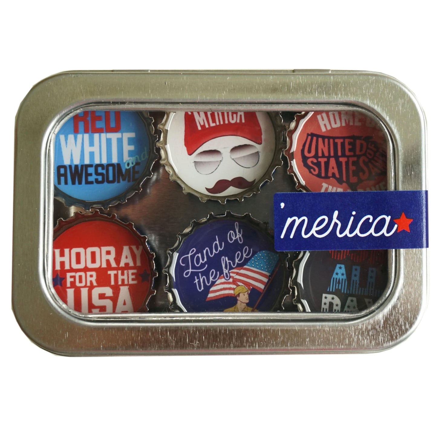 Bottle Cap Magnets - 'Merica