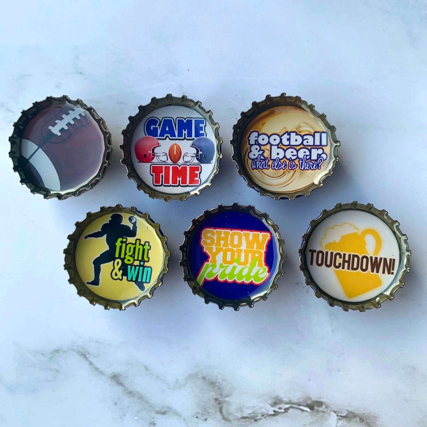 Bottle Cap Magnets - Tailgating