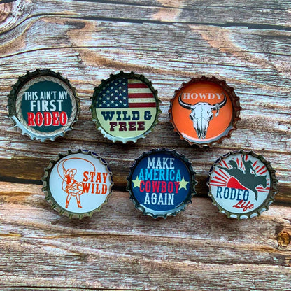 Bottle Cap Magnets - Rodeo