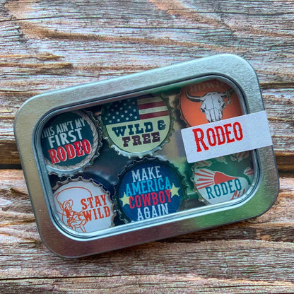 Bottle Cap Magnets - Rodeo