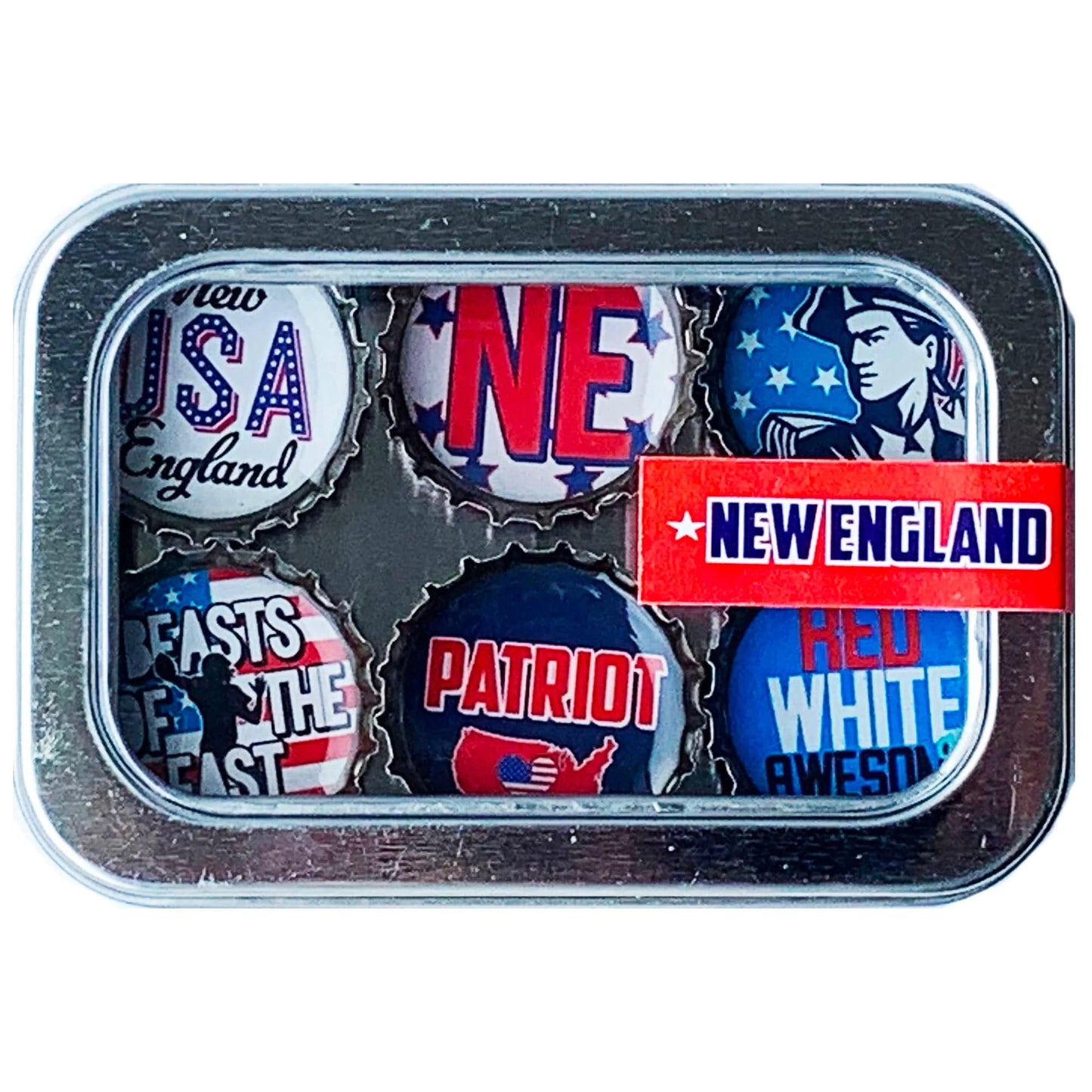 Bottle Cap Magnets - New England